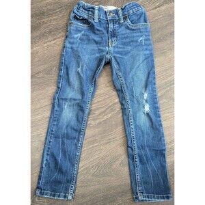 Levis 510 Skinny Jeans Youth Kids 6 Reg Blue Denim Adj Waist Distress